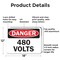 Signmission 480 Volts Danger Sign, Aluminum, 18in W x 12in L, 2PK OS-2PACK-DS-A-1218-L-19262 - alternate 7